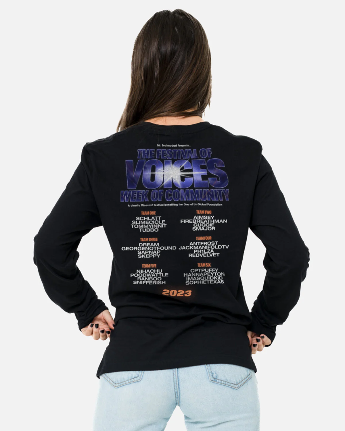 Festival of Voices Long Sleeve T-Shirt (Black) - Image 4