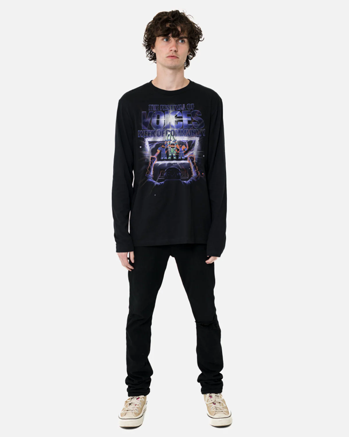Festival of Voices Long Sleeve T-Shirt (Black) - Image 5