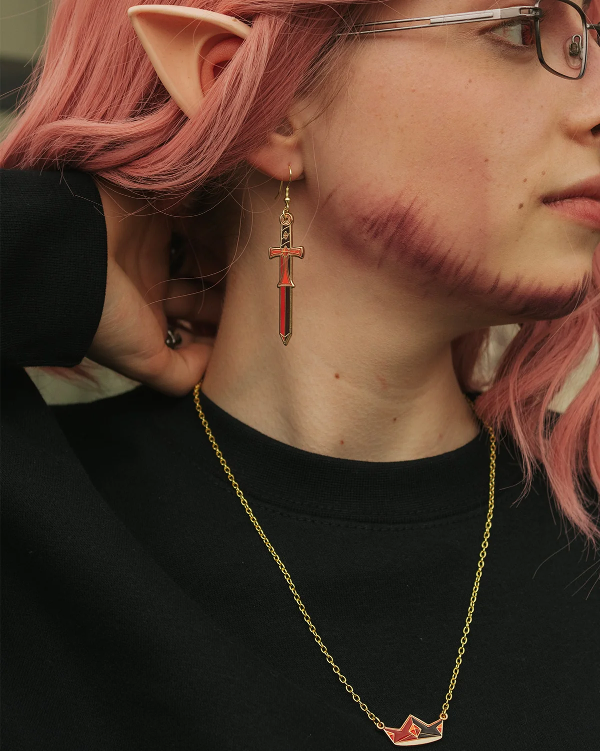 Techno Sword Earrings - Image 3