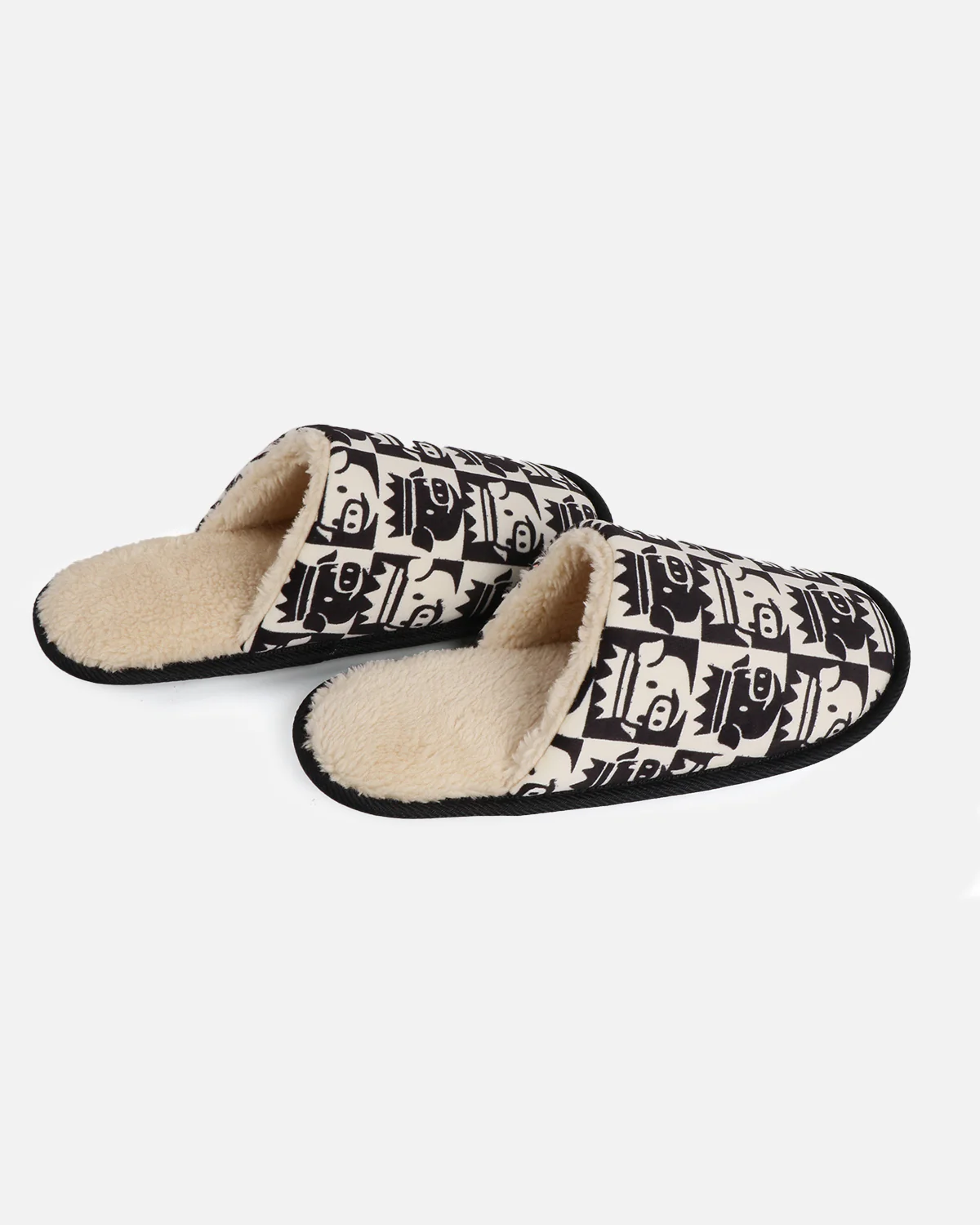 The King Sherpa House Slippers (Black/White) - Image 4